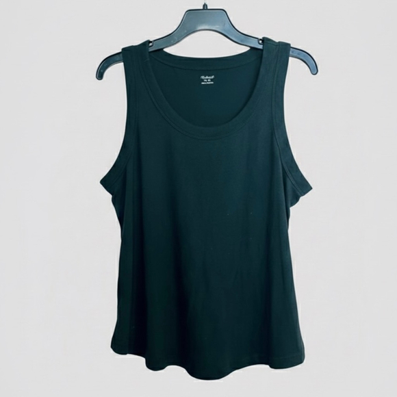 Madewell Black Cotton Tank Top Women’s XL Sleeveless Scoop Neck Basic Essential - Picture 1 of 7